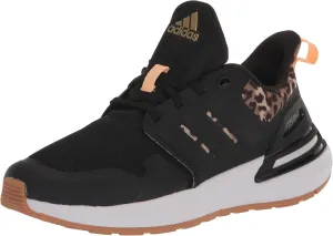 adidas RapidaSport Running Shoe, Black/Black/Gold Metallic, 1.5 US Unisex Little Kid