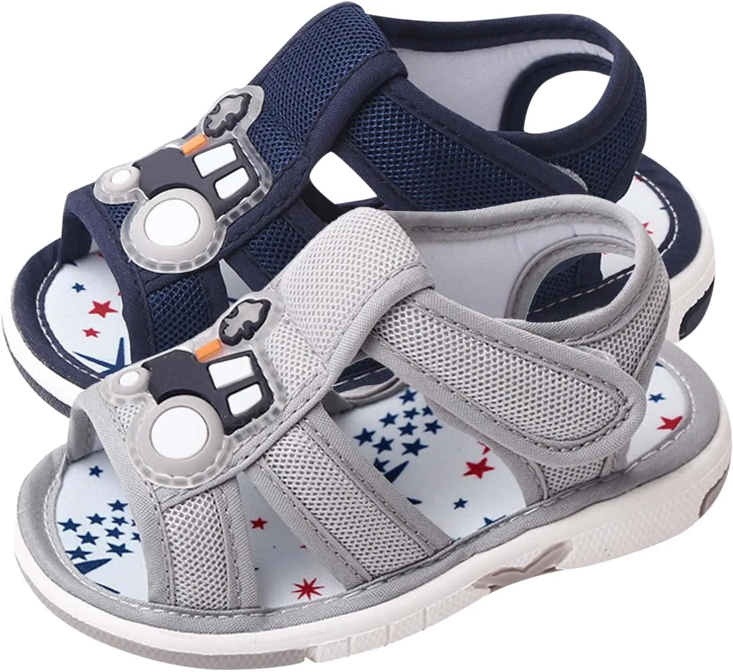 Baby Boy Squeaky Sandals Infant Premium Rubber Sole Closed-Toe Non-Slip Shoes Toddler Soft First Walkers Shoes