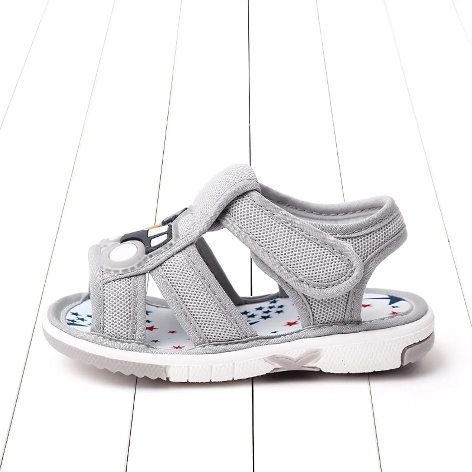 Baby Boy Squeaky Sandals Infant Premium Rubber Sole Closed-Toe Non-Slip Shoes Toddler Soft First Walkers Shoes