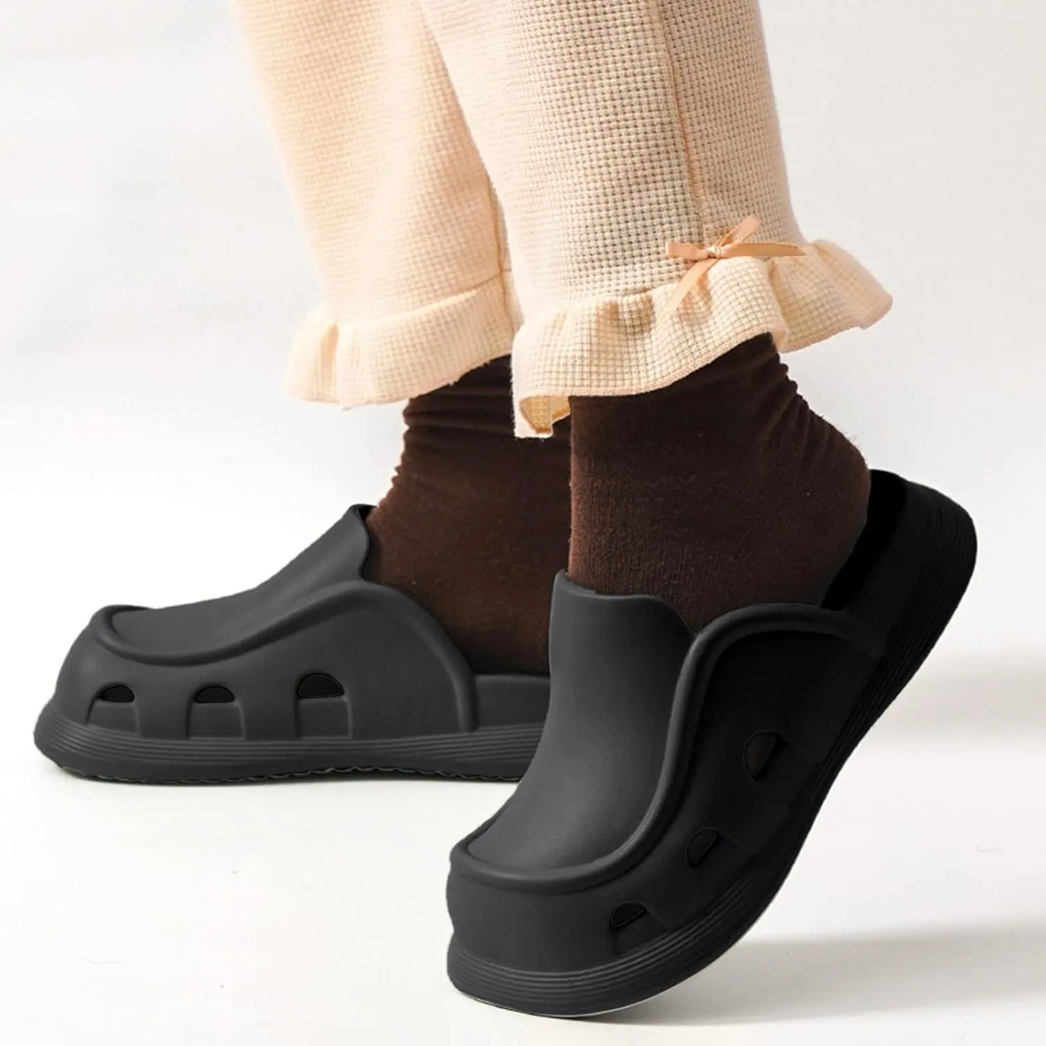 Bath Slippers Mens Cloud Slides Women and Men Showers Sandals Pillow Slippers Soft Sole Open Toe Non-Slip