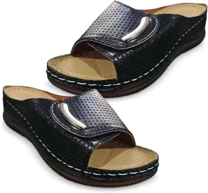 BBPM Sandals for Women Casual Summer Peep Toe Hollow Out Orthopedic Slippers Summer Peep Toe Sandals for Women Casual Open Toe Arch Support Shoes