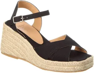 Castañer Thea Jute Wedge Sandal, 40, Black