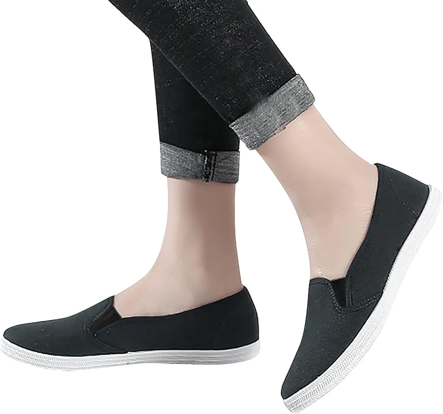 Casual Shoes for Women Wide Width Flat Bottom Loafers for Women Wide Round Toe Flats Comfortable Fashion Walking for Ladies Womens Work Shoes