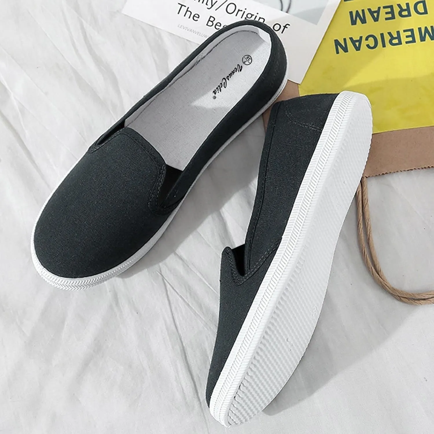 Casual Shoes for Women Wide Width Flat Bottom Loafers for Women Wide Round Toe Flats Comfortable Fashion Walking for Ladies Womens Work Shoes