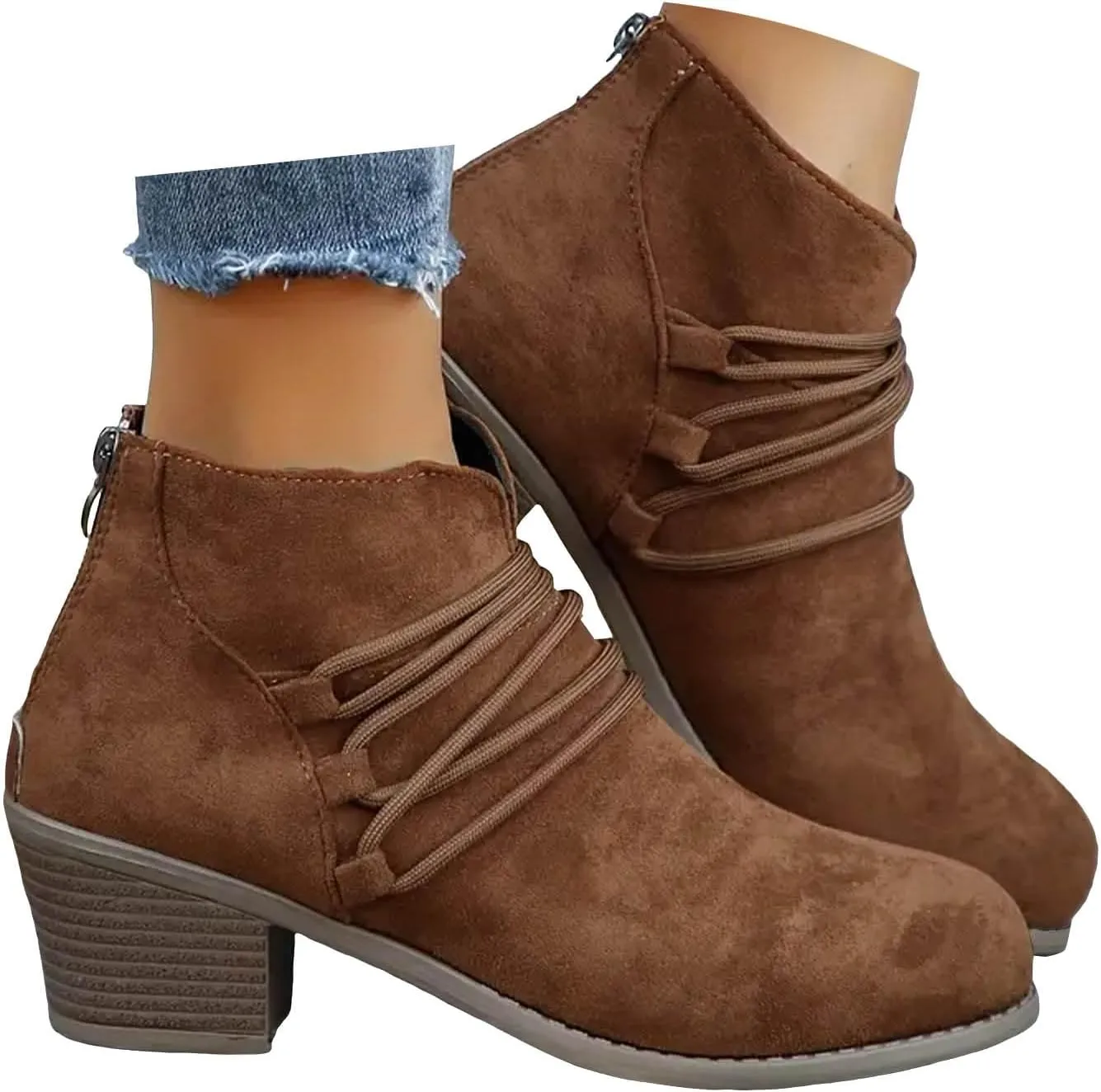 Cathalem Boots for Women 2024 Premium Orthopedic Ankle Boots Arch Support Leather Comfortable Side Zip Wedge Booties