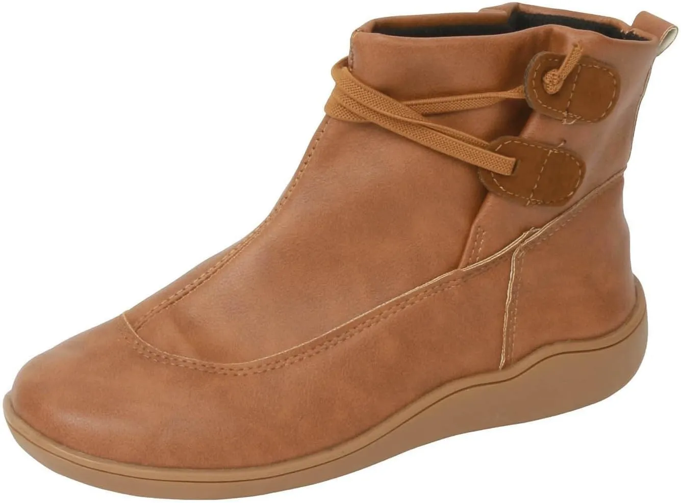 Cathalem Boots for Women Premium Orthopedic Ankle Boots Arch Support Leather Comfortable Side Zip Wedge Booties