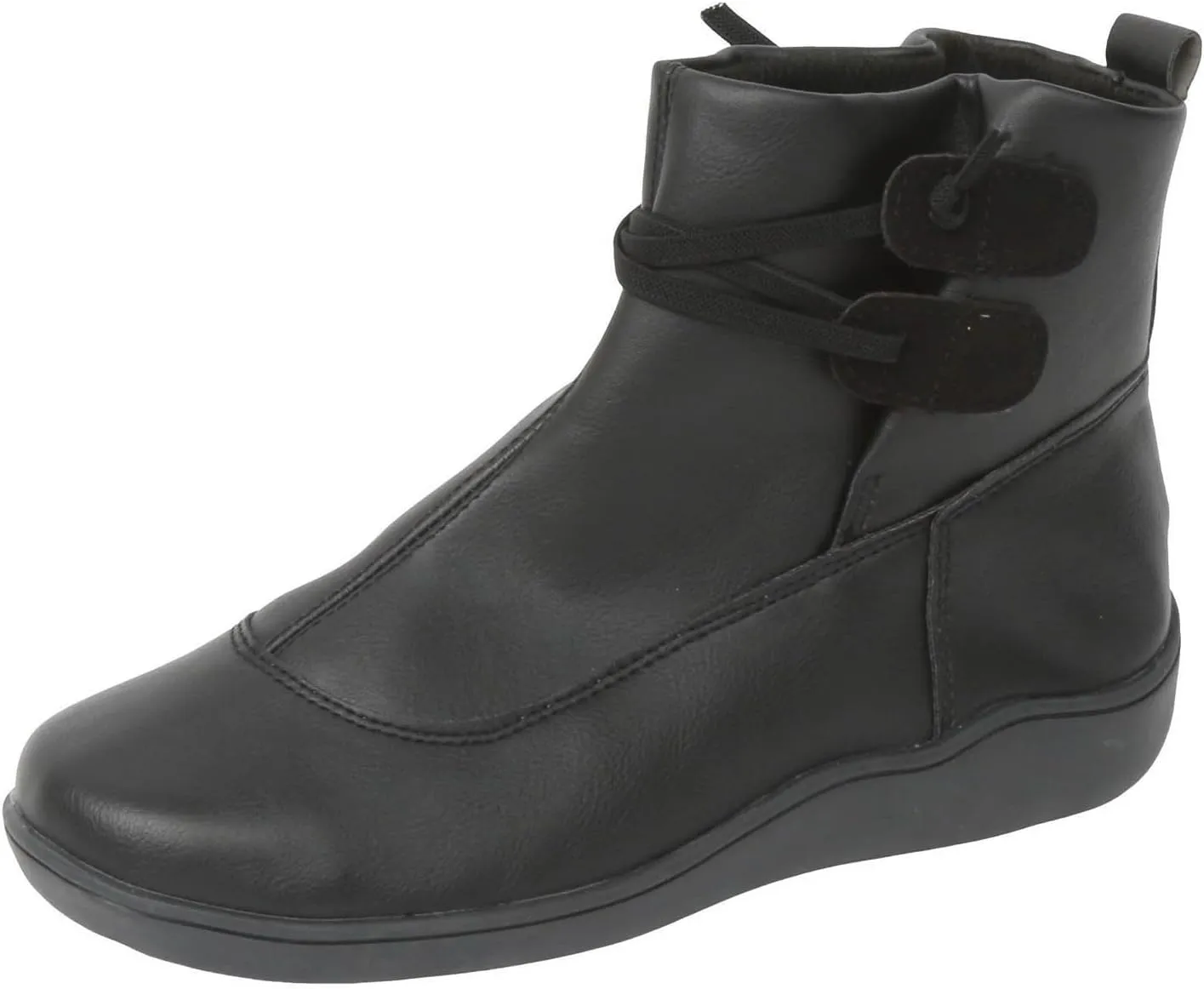 Cathalem Boots for Women Premium Orthopedic Ankle Boots Arch Support Leather Comfortable Side Zip Wedge Booties