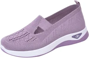 Cathalem Orthopedic Shoes for Women Slip on Sneakers Shoes Women's Woven Orthopedic Breathable Soft Sole Shoes