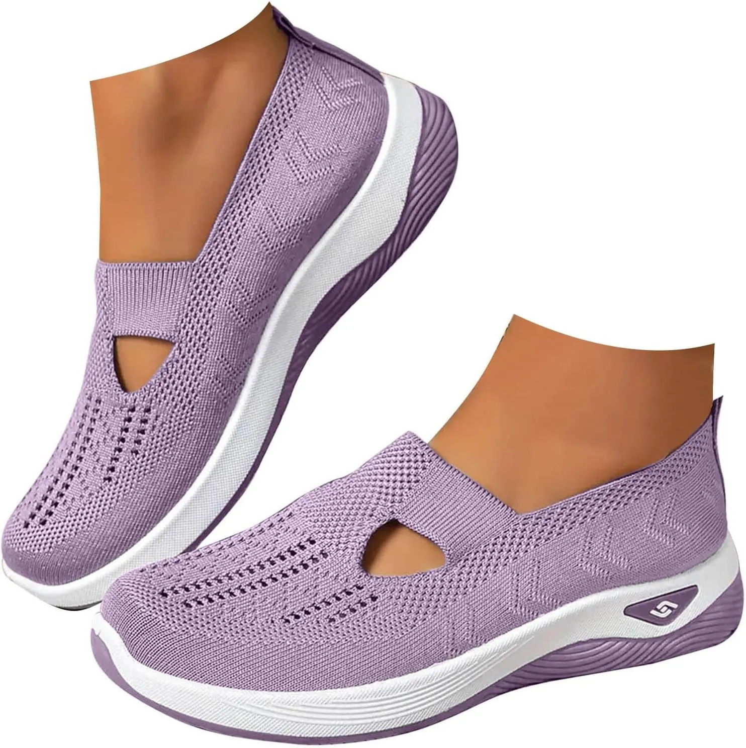 Cathalem Orthopedic Shoes for Women Slip on Sneakers Shoes Women's Woven Orthopedic Breathable Soft Sole Shoes