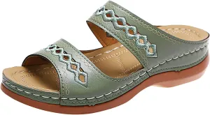 Cathalem Orthopedic Wedge Sandals for Women Summer Dressy Open Toe Ankle Strap Platform Sandals Comfortable Casual Low Wedges Sandals