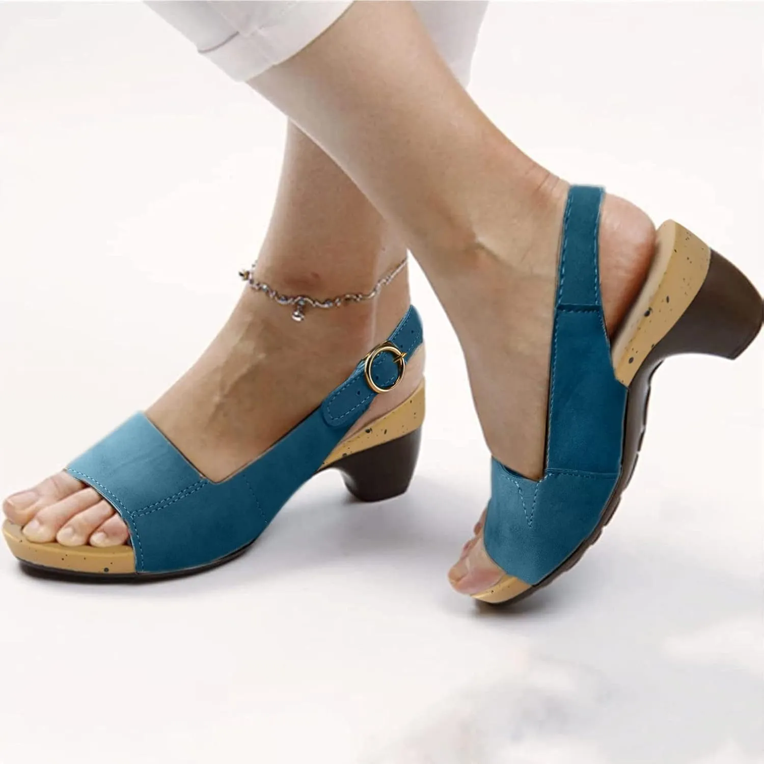 Cathalem Sandals for Women Wide Orthotic Sandals Ultra-Comfy Breathable Sandals Wedge Peep Toe Dotmalls Shoes