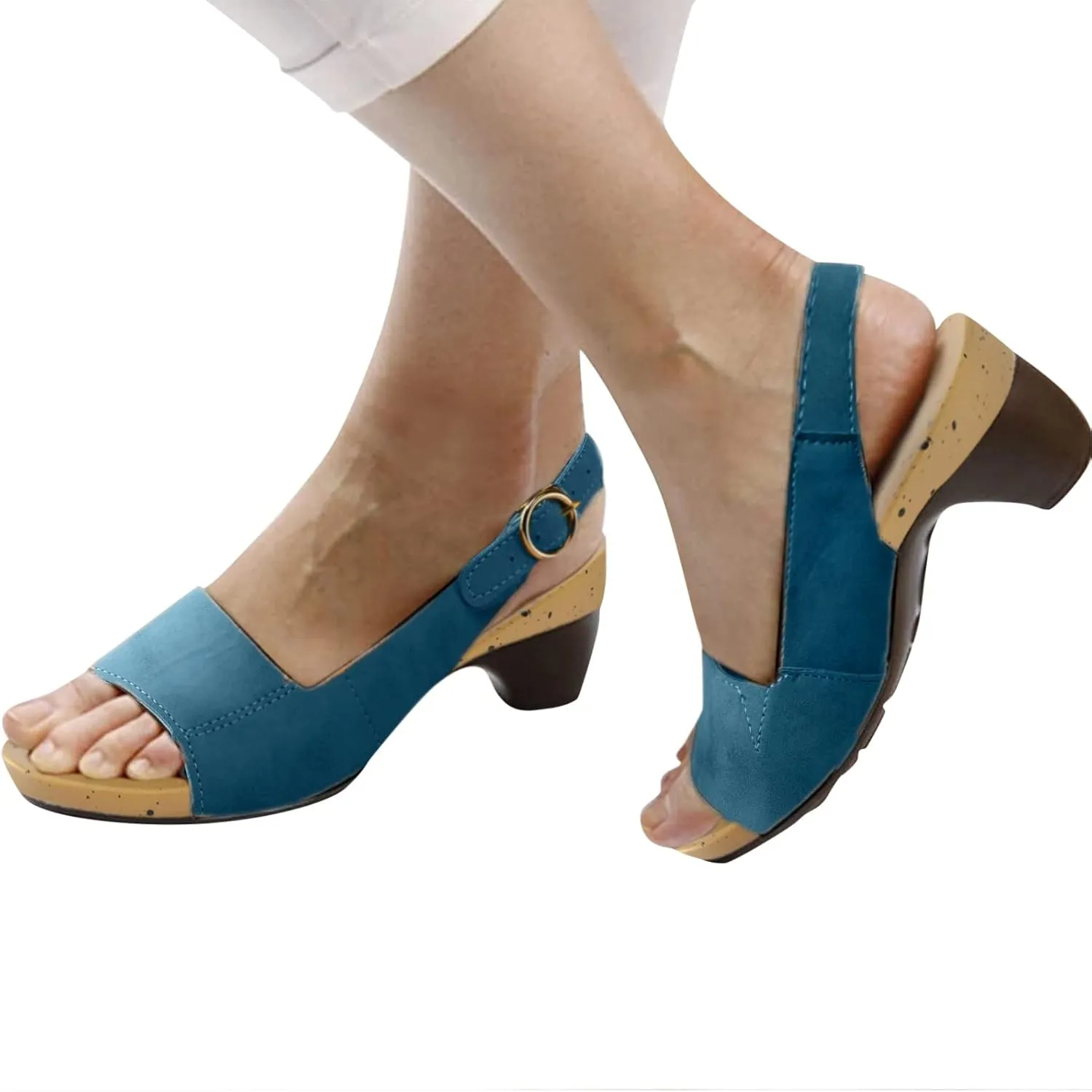 Cathalem Sandals for Women Wide Orthotic Sandals Ultra-Comfy Breathable Sandals Wedge Peep Toe Dotmalls Shoes