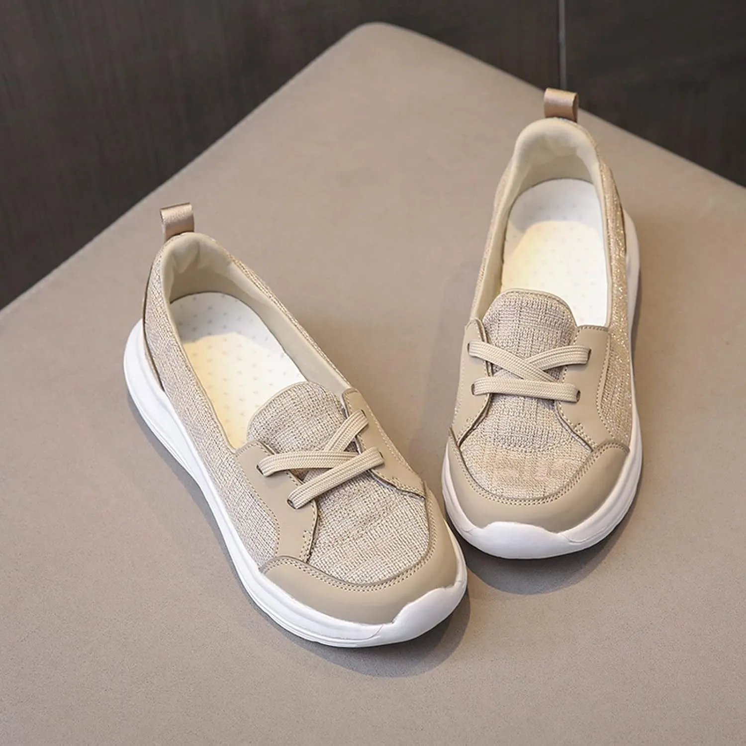 Cathalem Slip on Sneakers Women, Women's Breathable Slip on Arch Support Non-Slip Shoes Comfort Loafers Flats Wide Width