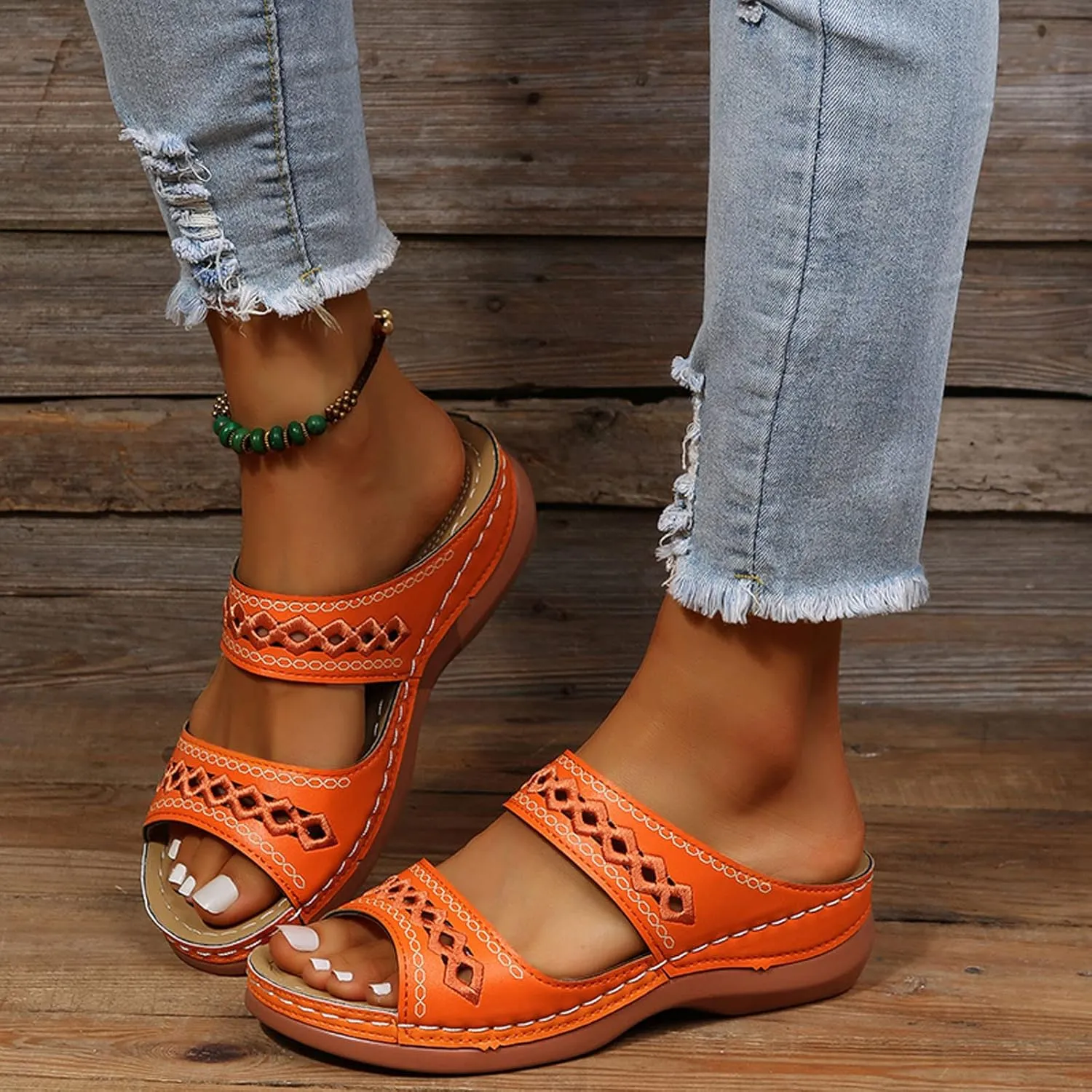 Cathalem Summer Sandals for Women 2024, Orthopedic Wedge Sandals for Women Dressy Summer Walking Sandals with Arch Support