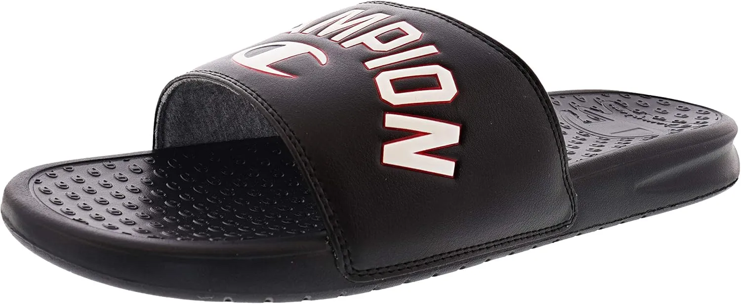 Champion mens Club Slide Slippers, Black, 11