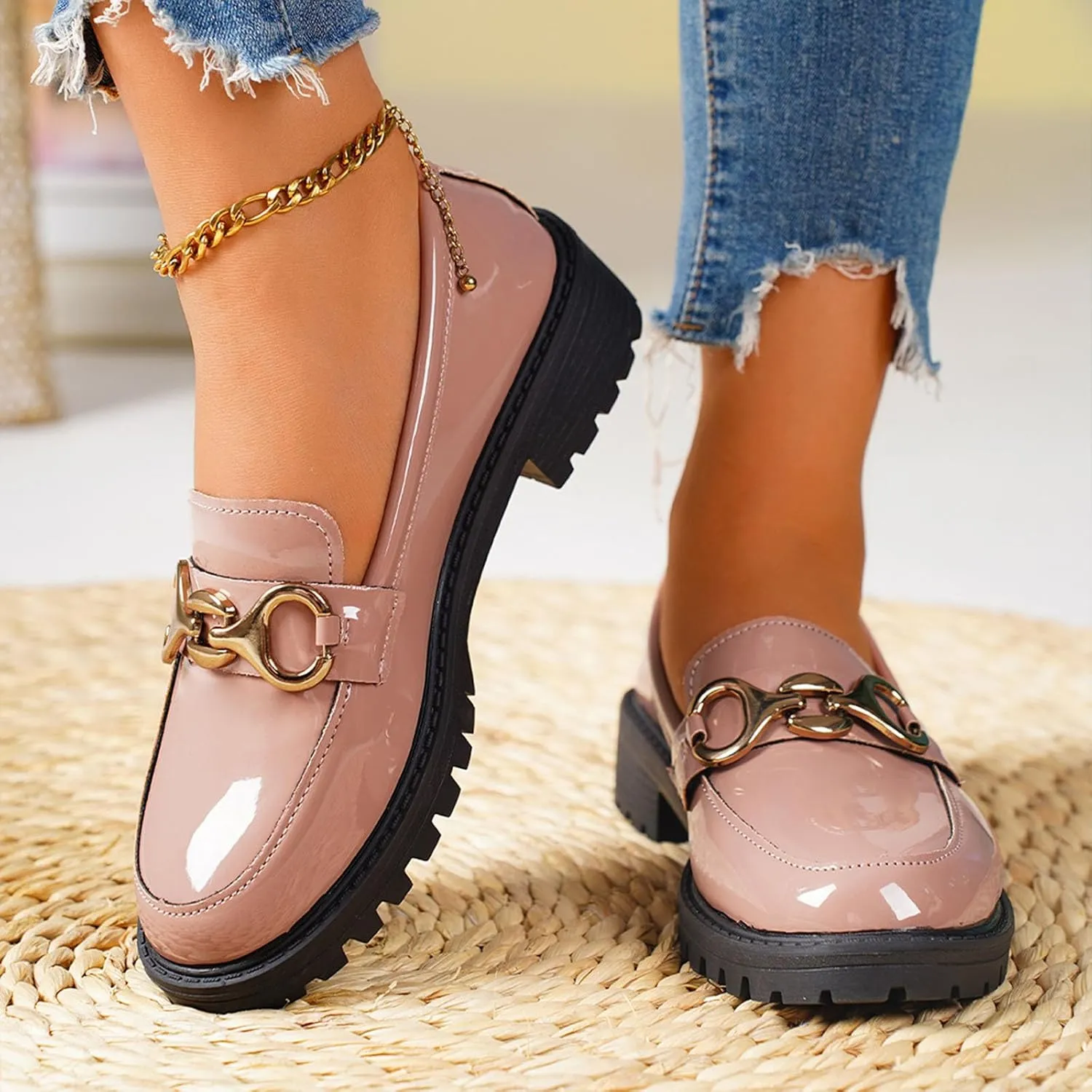 Chunky Loafers Women Platform Penny Loafer Comfort Slip-on Loafers Fashion Work Shoes Casual Business Loafers Shoes