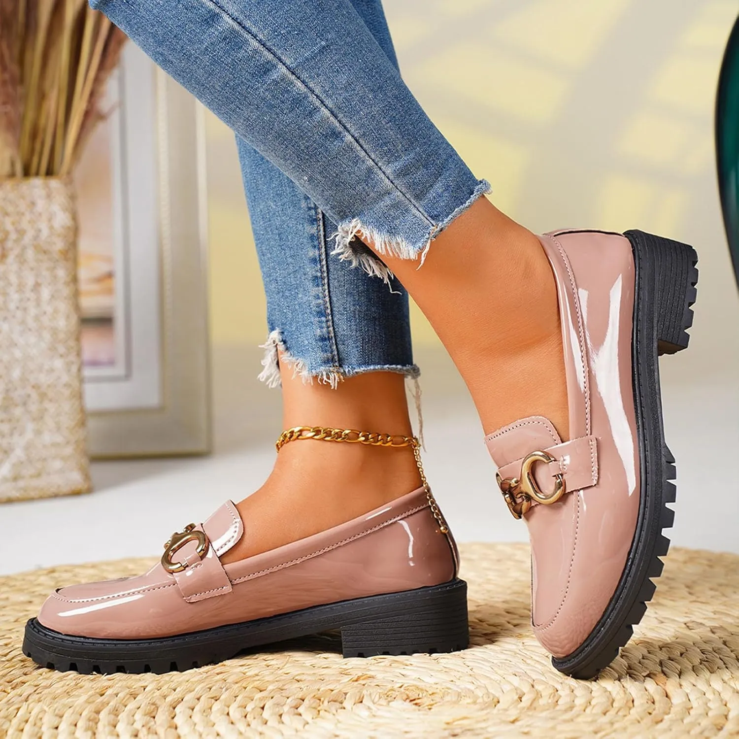 Chunky Loafers Women Platform Penny Loafer Comfort Slip-on Loafers Fashion Work Shoes Casual Business Loafers Shoes