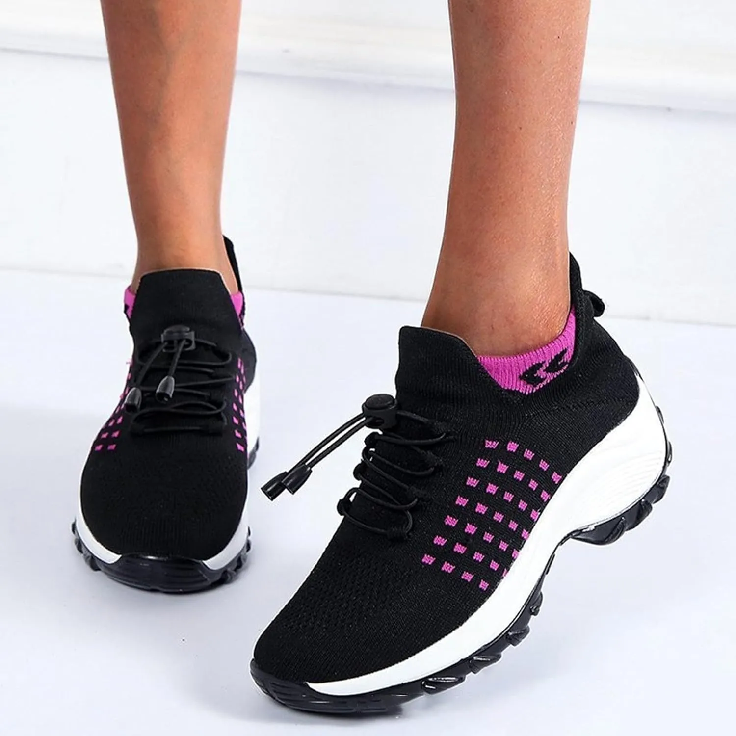 Comfort Wear Orthowear Shoes for Women,Breathable Walking Shoes Slip on Trainers Women's Comfortable Casual Ladies Athletic Shoe Thick Bottom