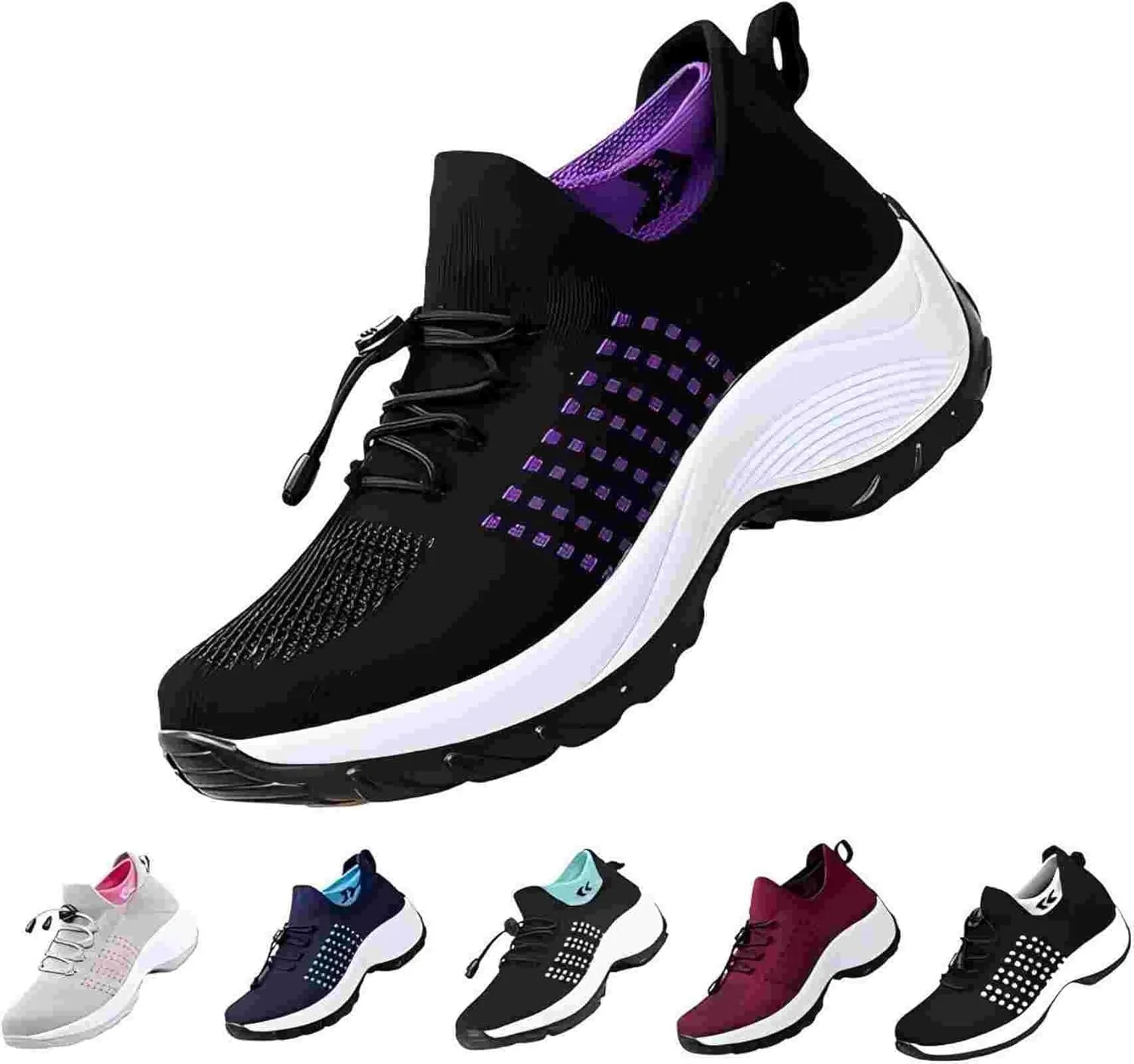 Comfort Wear Orthowear Shoes for Women,Breathable Walking Shoes Slip on Trainers Women's Comfortable Casual Ladies Athletic Shoe Thick Bottom