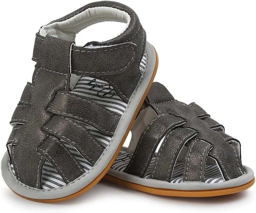 COSANKIM Infant Baby Boys Girls Summer Sandals Non Slip Soft Sole Toddler First Walker Crib Shoes (0-18 Months)