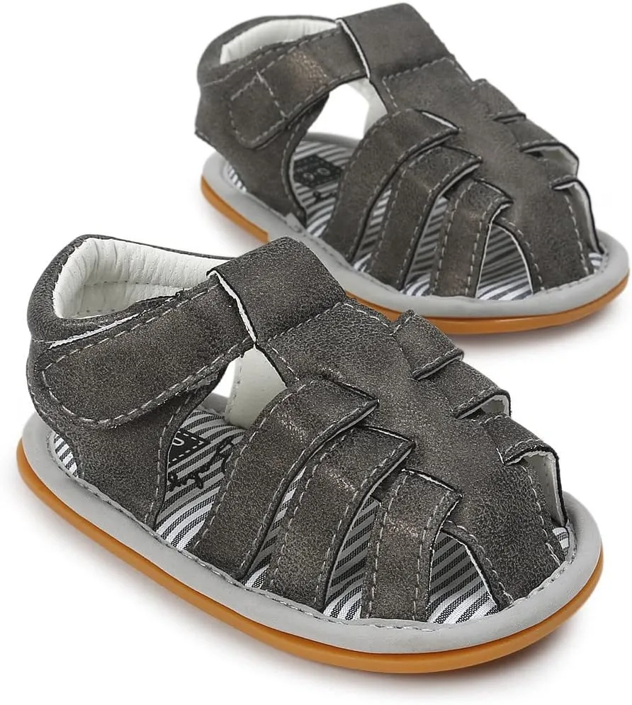 COSANKIM Infant Baby Boys Girls Summer Sandals Non Slip Soft Sole Toddler First Walker Crib Shoes (0-18 Months)