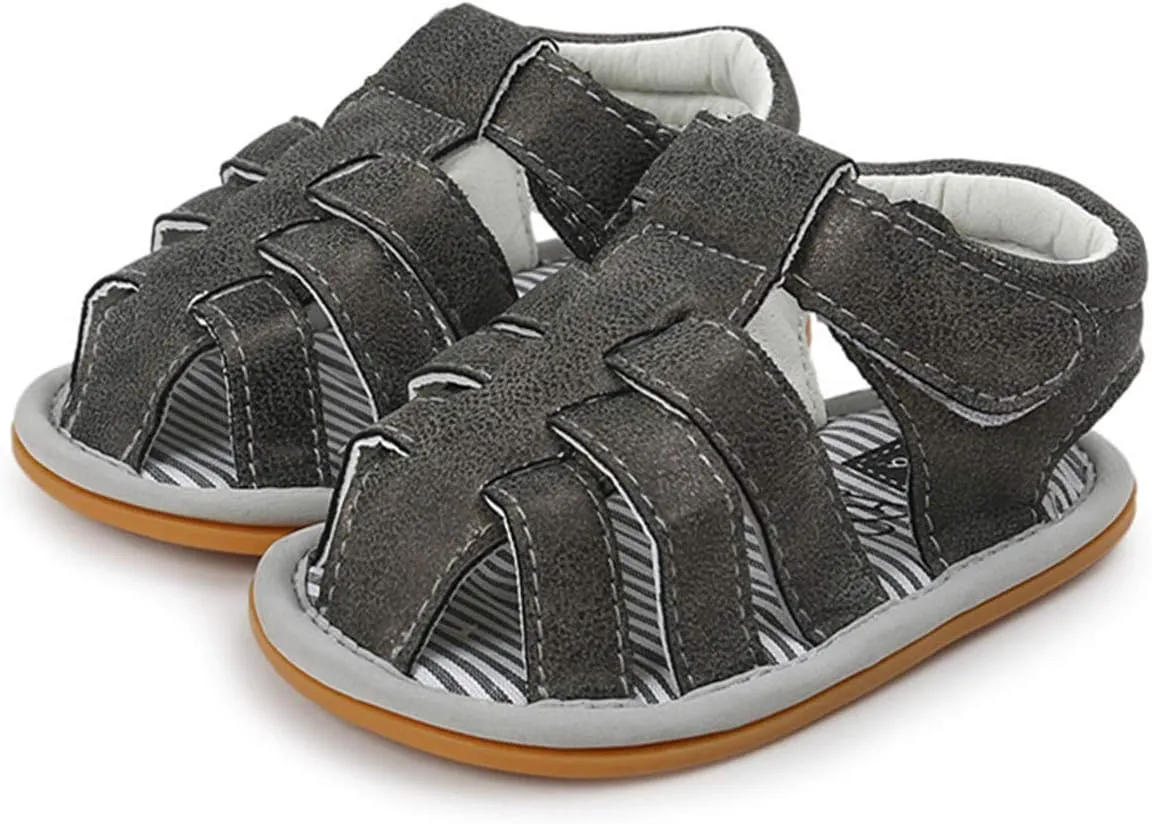 COSANKIM Infant Baby Boys Girls Summer Sandals Non Slip Soft Sole Toddler First Walker Crib Shoes (0-18 Months)