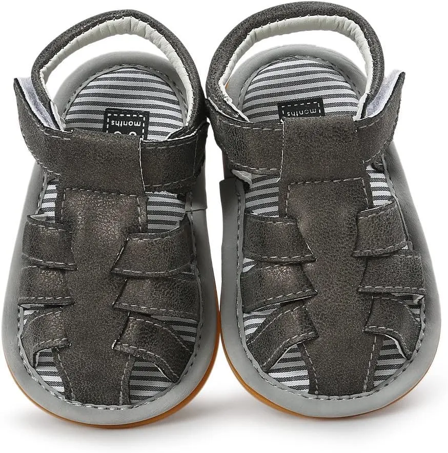 COSANKIM Infant Baby Boys Girls Summer Sandals Non Slip Soft Sole Toddler First Walker Crib Shoes (0-18 Months)