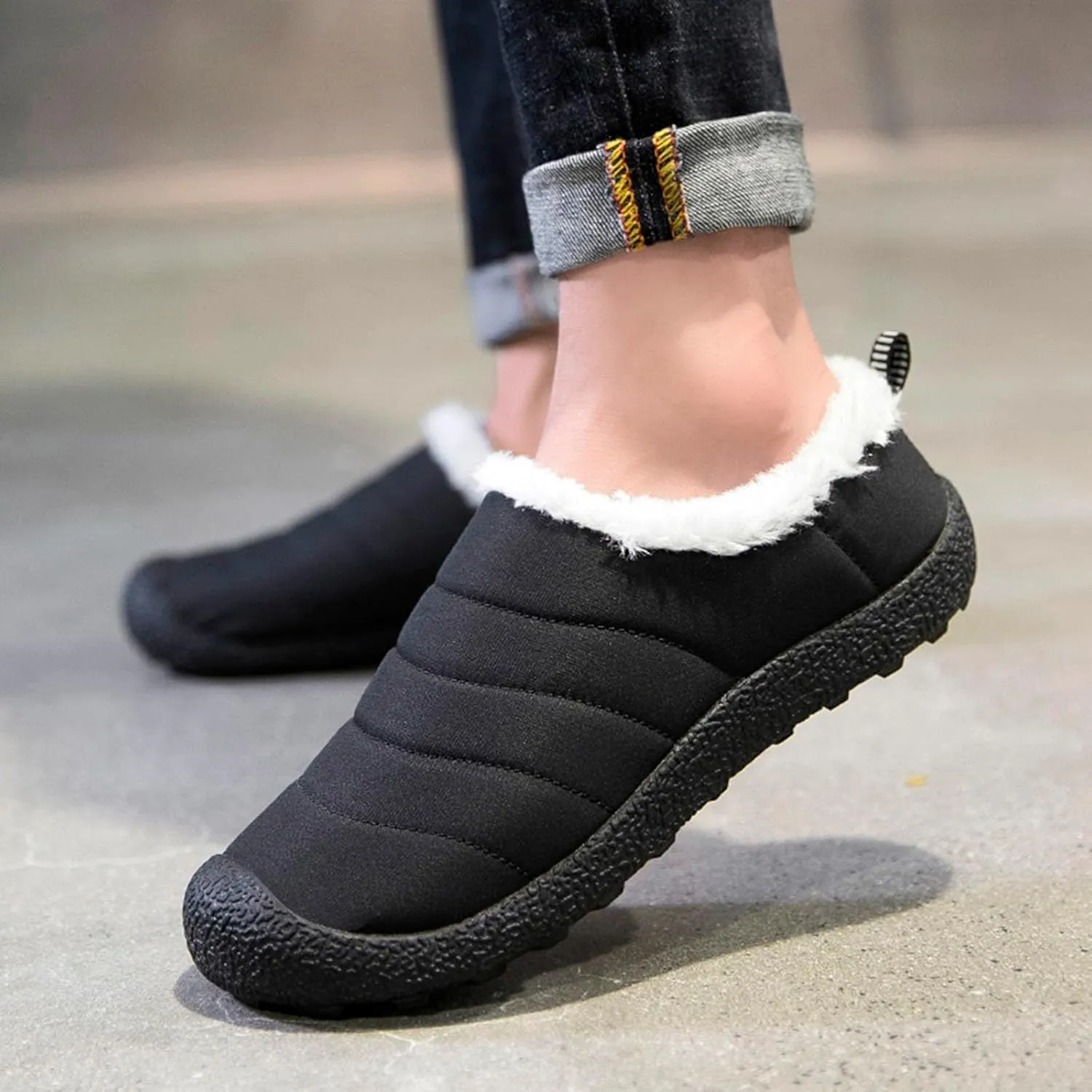 Couple Autumn And Winter Fashion Plus Wool Thickened Low Top Warm Shoes For Men And Women Soft Women Winter Calf Boots