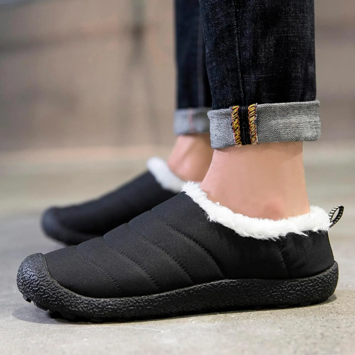 Couple Autumn And Winter Fashion Plus Wool Thickened Low Top Warm Shoes For Men And Women Soft Women Winter Calf Boots