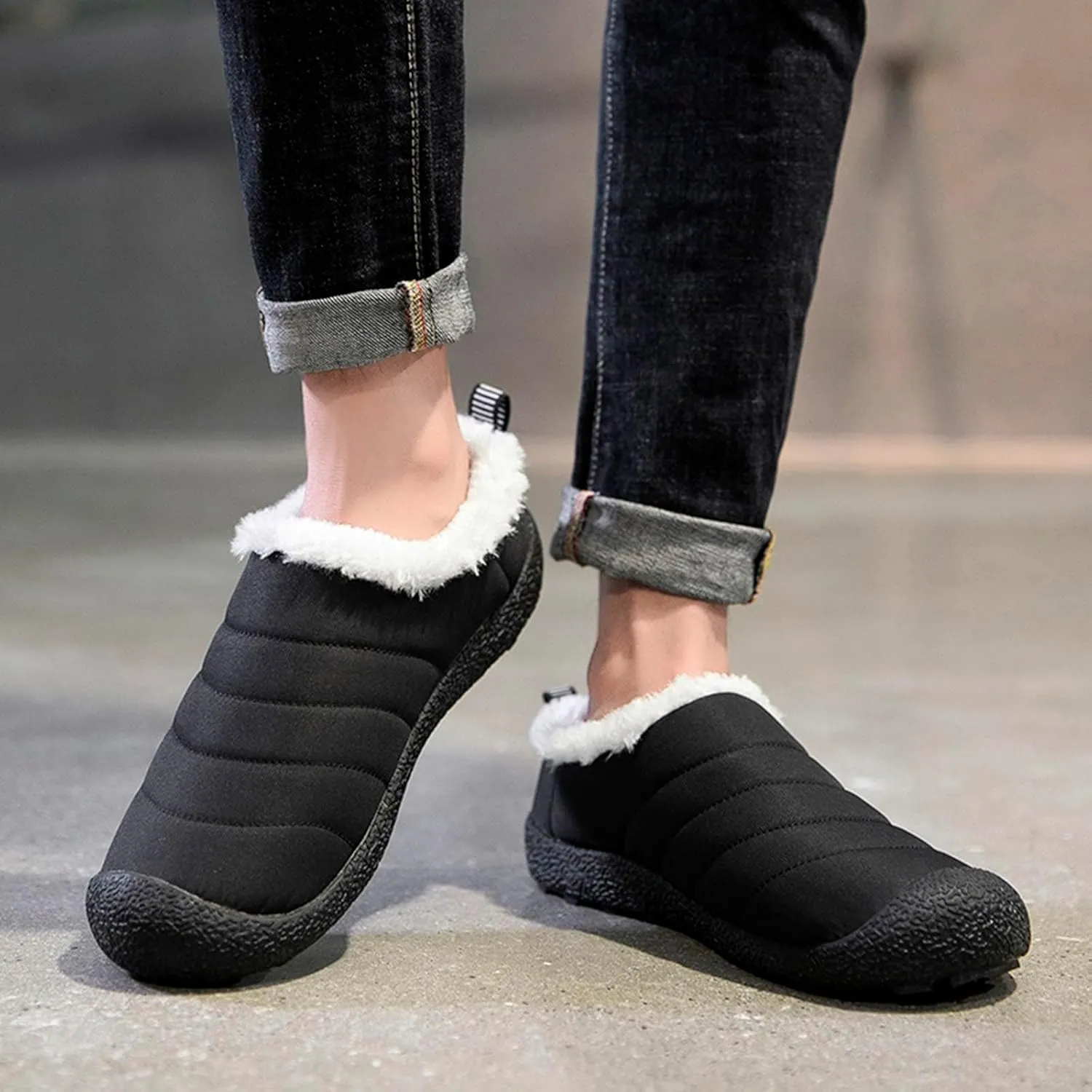 Couple Autumn And Winter Fashion Plus Wool Thickened Low Top Warm Shoes For Men And Women Soft Women Winter Calf Boots
