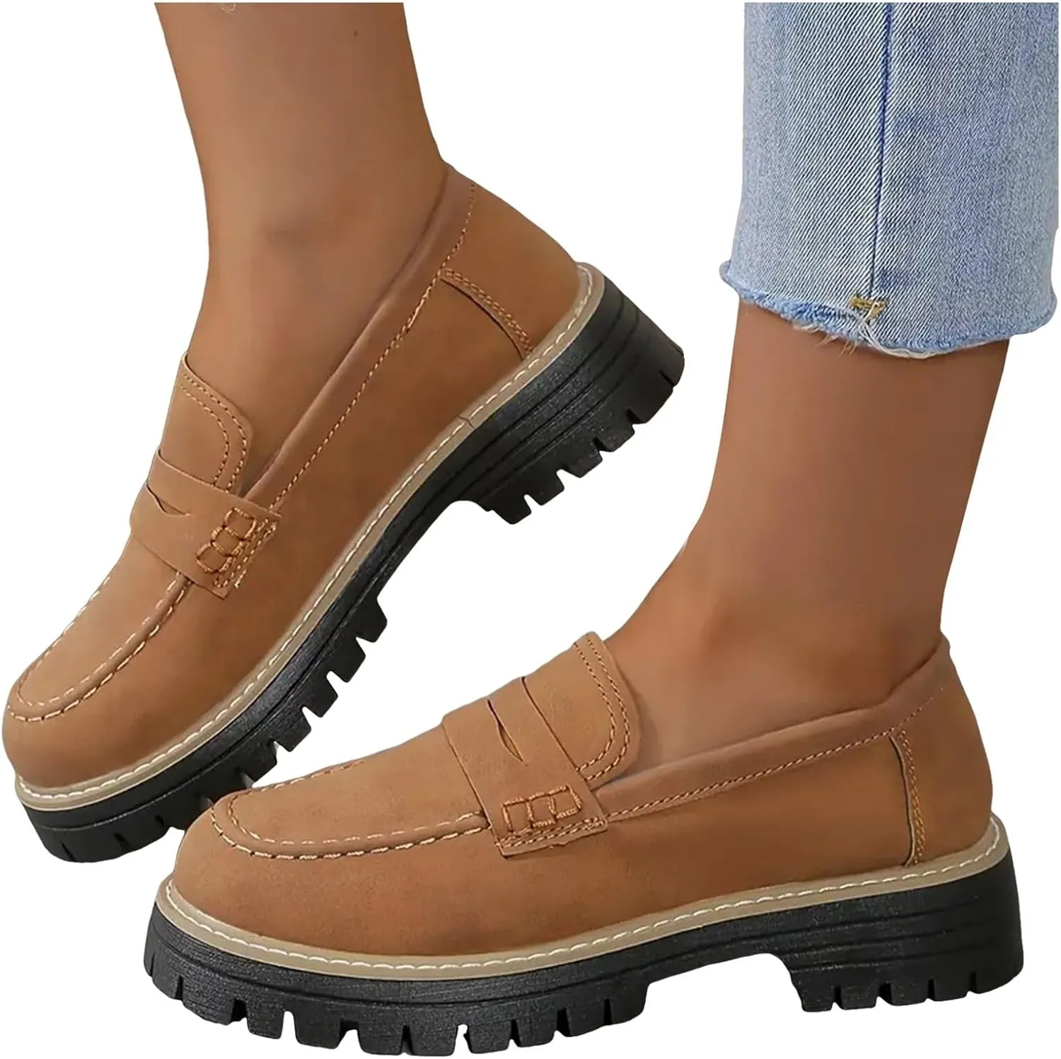 Dheva-C Orthoture-Orthopedic Loafers Shoes for Women Comfort Orthopedic Shoes Womens Round Toe Platform Walking Shoes,
