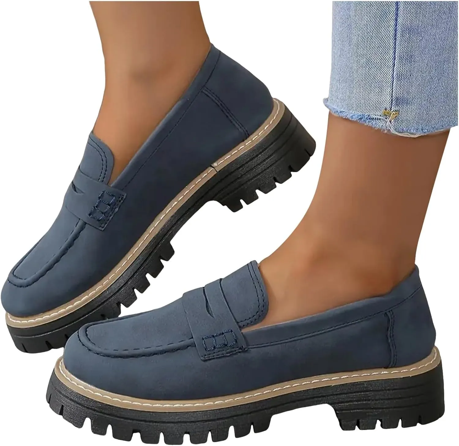 Dheva-C Orthoture-Orthopedic Loafers Shoes for Women Comfort Orthopedic Shoes Womens Round Toe Platform Walking Shoes,