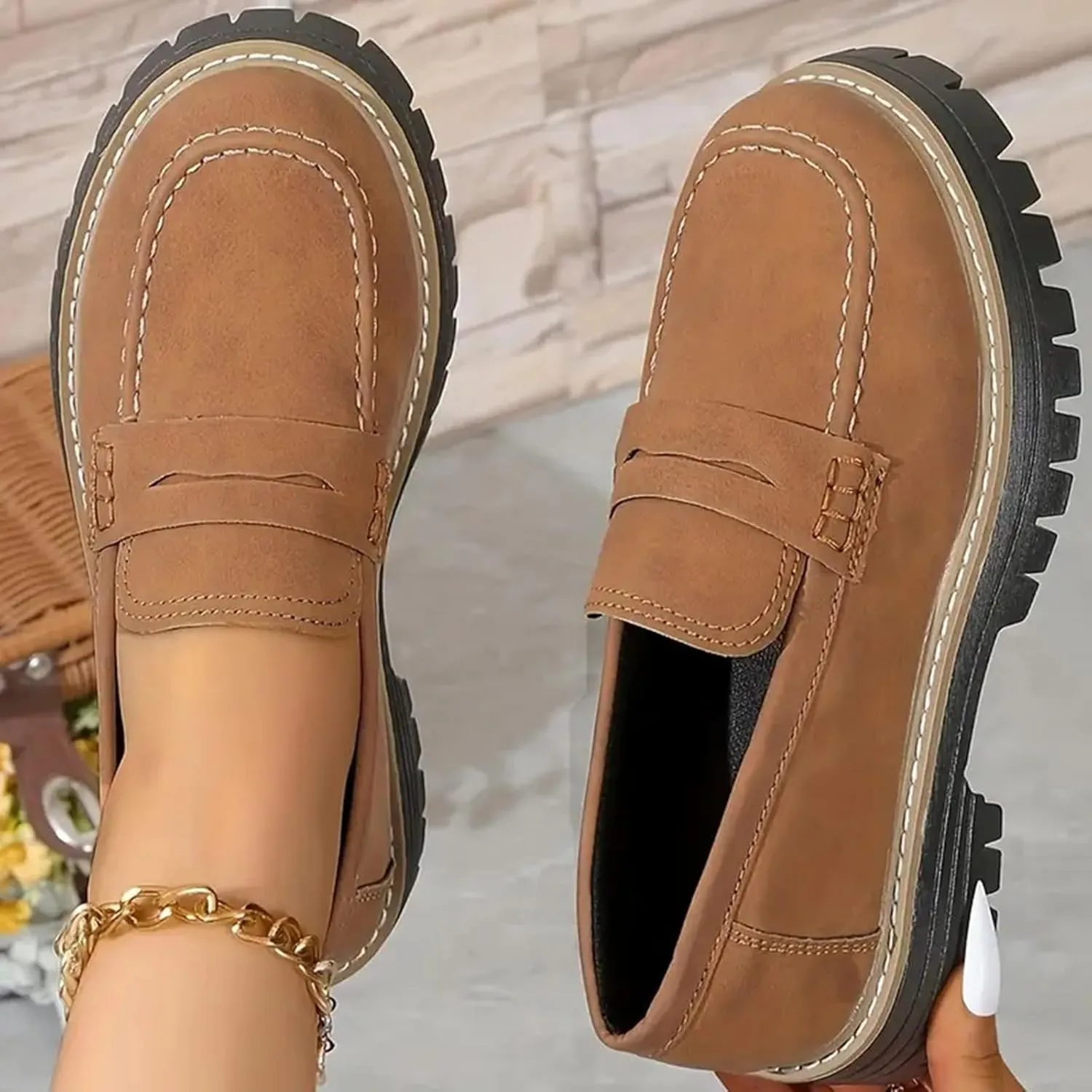 Dheva-C Orthoture-Orthopedic Loafers Shoes for Women Comfort Orthopedic Shoes Womens Round Toe Platform Walking Shoes,