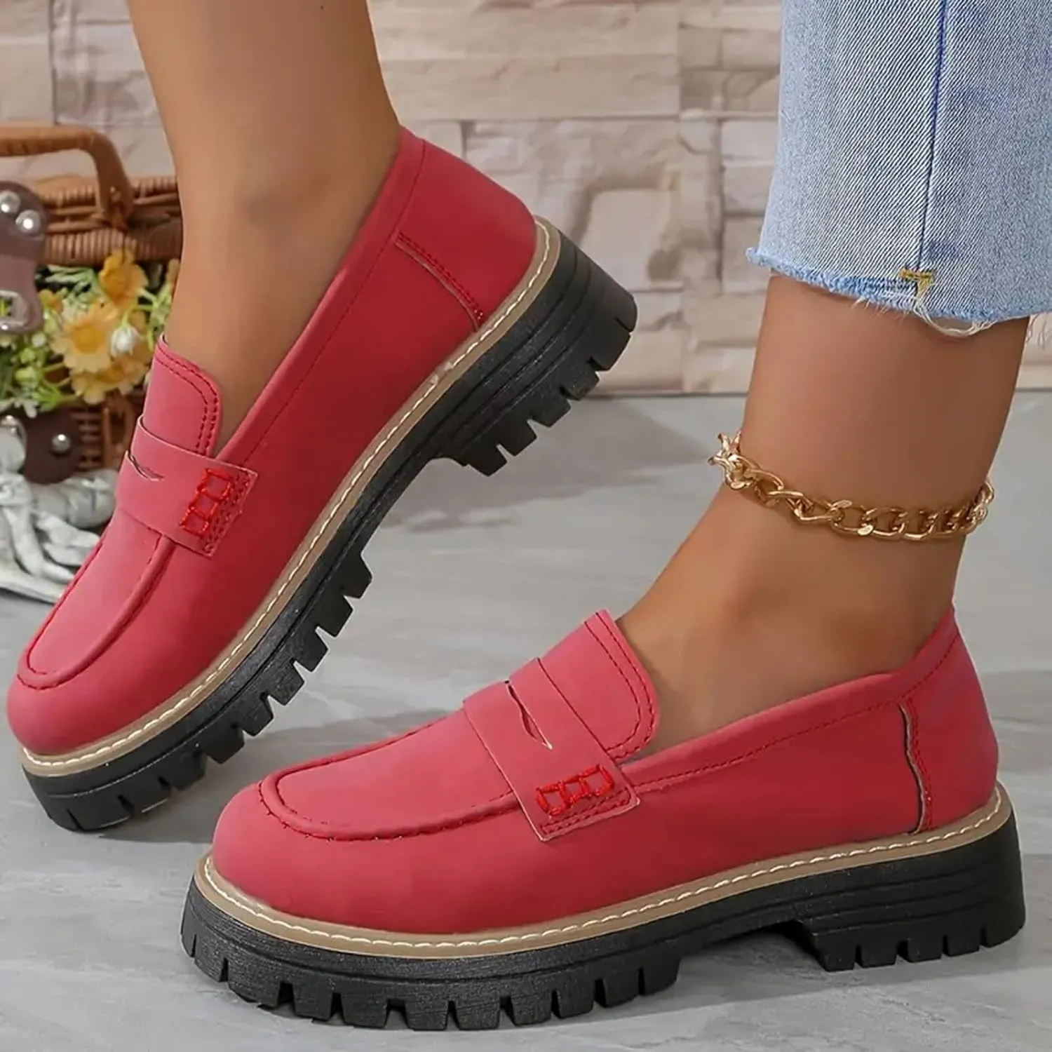 Dheva-C Orthoture-Orthopedic Loafers Shoes for Women Comfort Orthopedic Shoes Womens Round Toe Platform Walking Shoes,