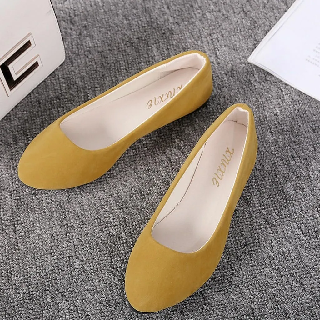 Dress Flats for Women Slip On Walking Shoes Solid Business Shoes Comfort Flat Shoes Ballet Flats Shoes Loafers