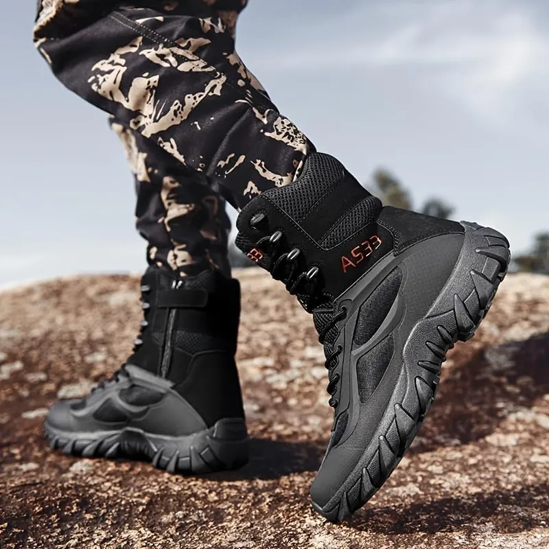 Durable Men's Tactical Hiking Boots - Non-Slip Snow Boots for Winter Outdoor Activities