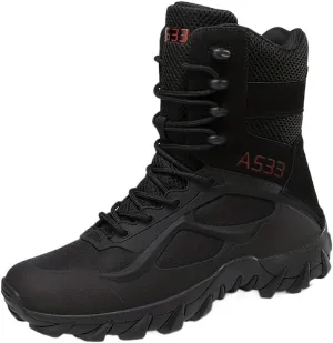 Durable Men's Tactical Hiking Boots - Non-Slip Snow Boots for Winter Outdoor Activities