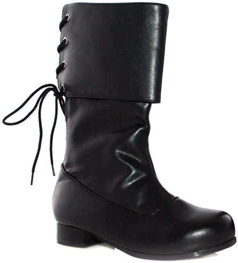 Ellie Shoes Black Buccaneer Boot Child - XS
