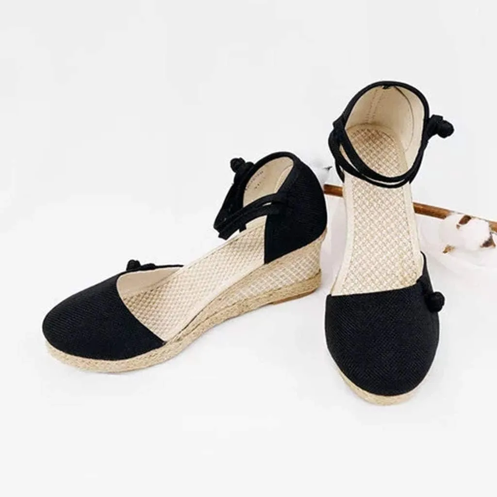 Espadrille Wedge Womens Wedges Sandals Platform Closed Open Toe Ankle Strap Slingback Summer Casual Lace Up Wedge 2025 Casual Dressy Anti Slip with Adjustable Buckle Shoes Sandals