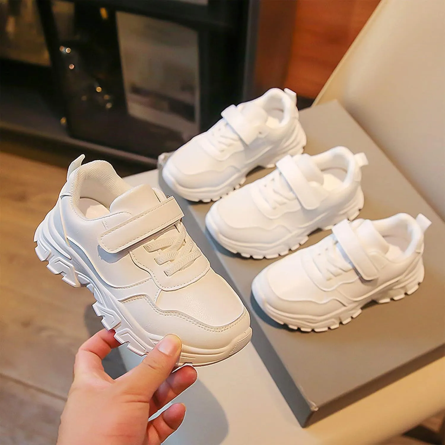 Fashion All Seasons Children Sneakers Boys And Girls Flat Sole Solid Color Comfortable Light Run Girls Boots