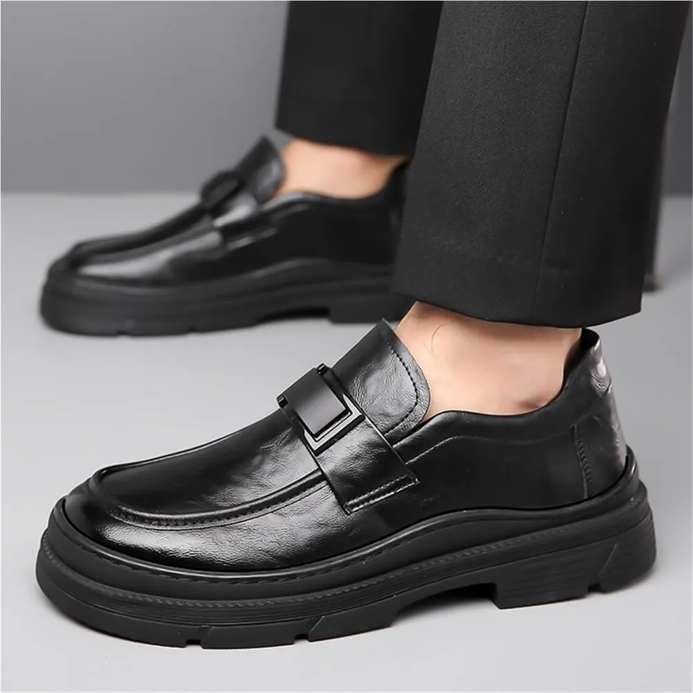 Fashion Men Shoes Suede Vamp Moccasins Shoe Office Solid Color Round Toe Slip On