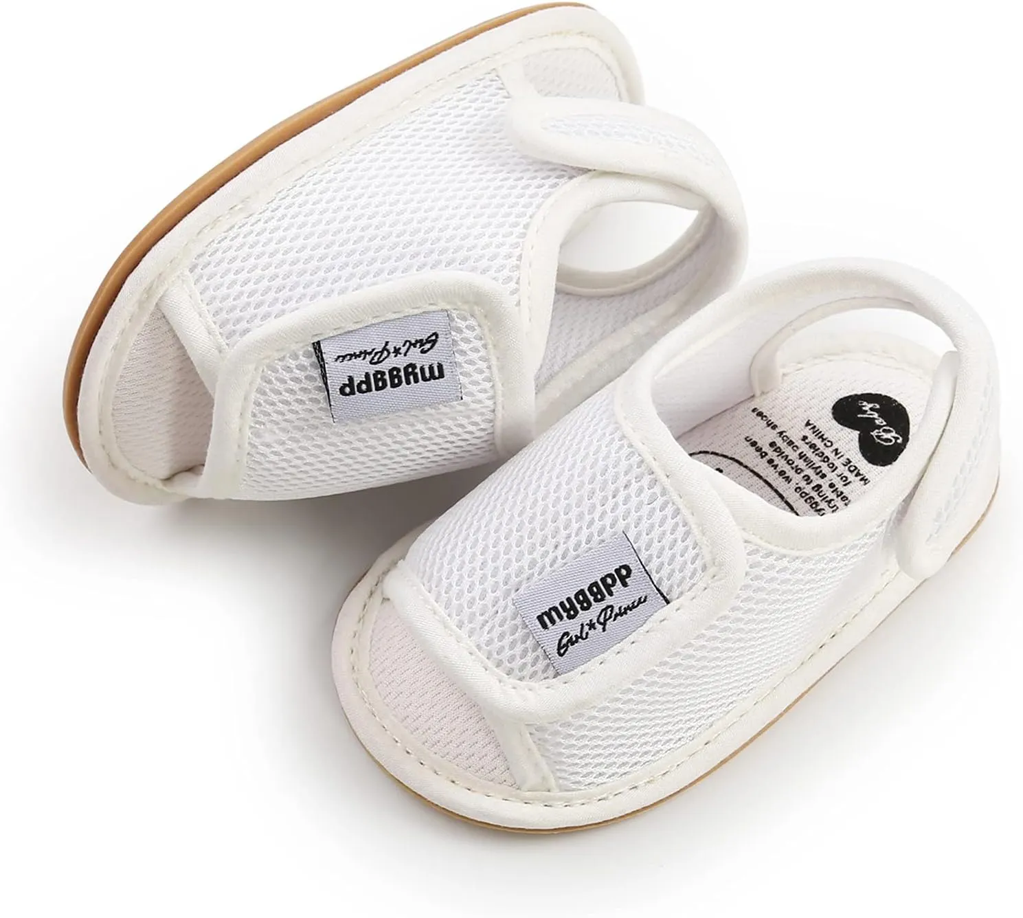 Flat Casual Non-Slip Soft Sole Mesh Sandals Rubber Girls Sandals Walking Shoes Toddler Girl Flip Flops (White, 11-6M)