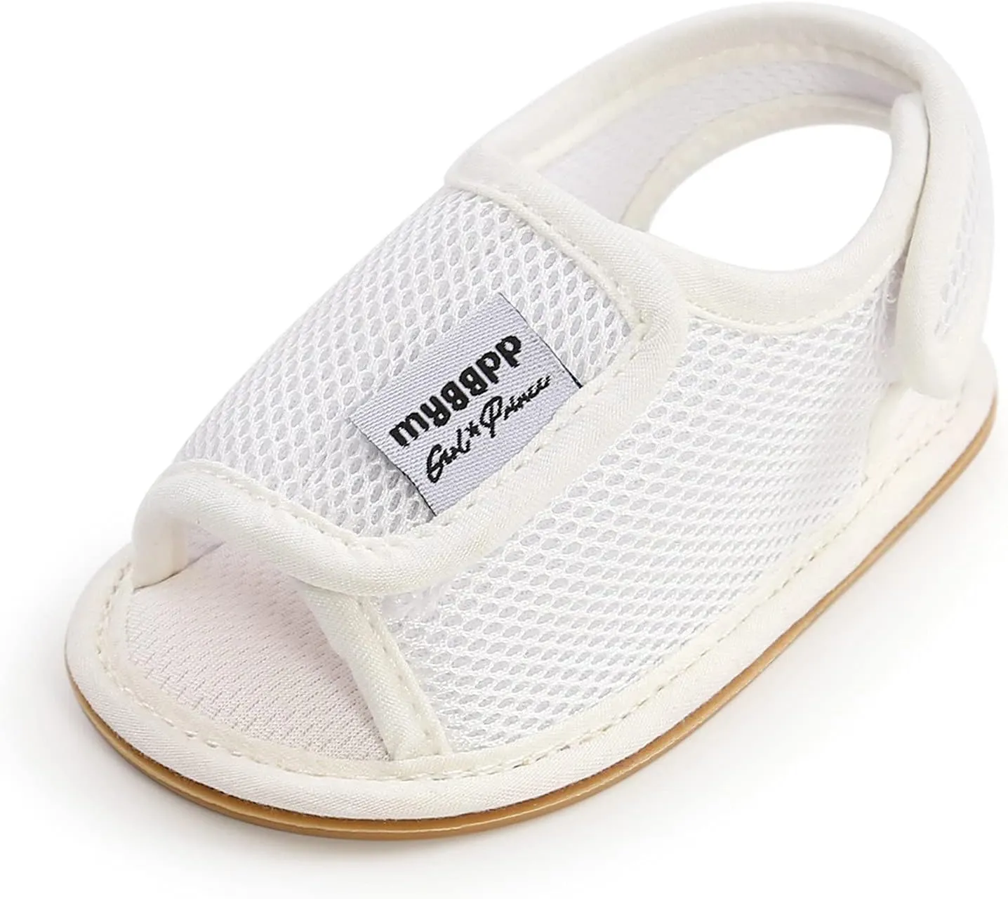 Flat Casual Non-Slip Soft Sole Mesh Sandals Rubber Girls Sandals Walking Shoes Toddler Girl Flip Flops (White, 11-6M)