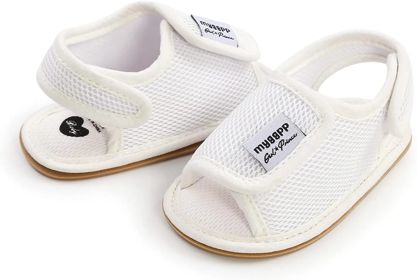 Flat Casual Non-Slip Soft Sole Mesh Sandals Rubber Girls Sandals Walking Shoes Toddler Girl Flip Flops (White, 11-6M)