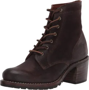Frye Women's Sabrina 6G Lace Up Combat Boot, Dark Brown, 9.5