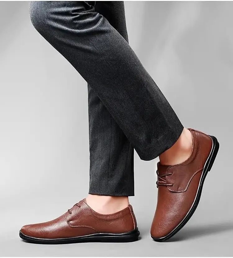 Genuine Leather Shoes, Pointed Toe Business Dress High-end Mens Formal Shoes Breathable Comfortable Shoes