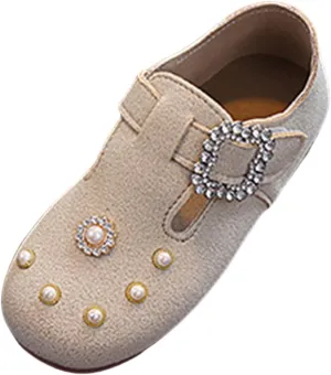 Girls Kids Ankle Sandals Close Toe Sequins Dress Shoes Toddler Soft Sole Summer Casual Leather Loafers Comfy Cute Shoes