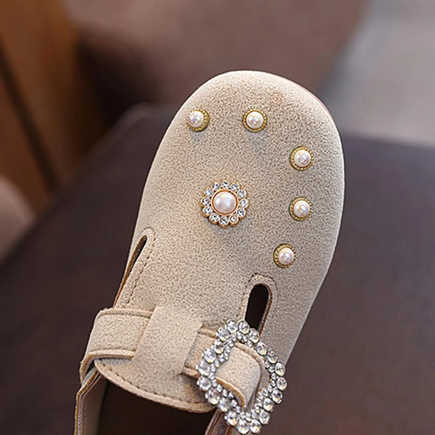 Girls Kids Ankle Sandals Close Toe Sequins Dress Shoes Toddler Soft Sole Summer Casual Leather Loafers Comfy Cute Shoes
