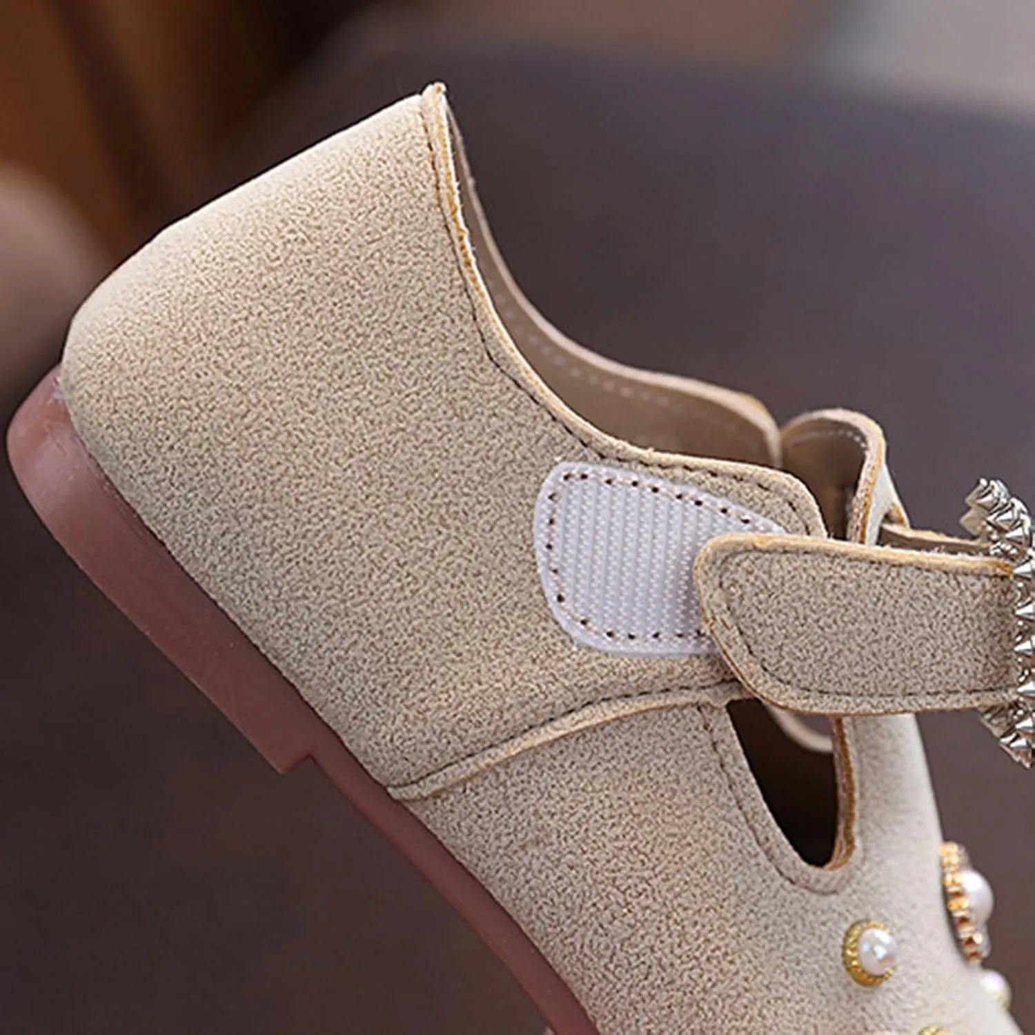 Girls Kids Ankle Sandals Close Toe Sequins Dress Shoes Toddler Soft Sole Summer Casual Leather Loafers Comfy Cute Shoes