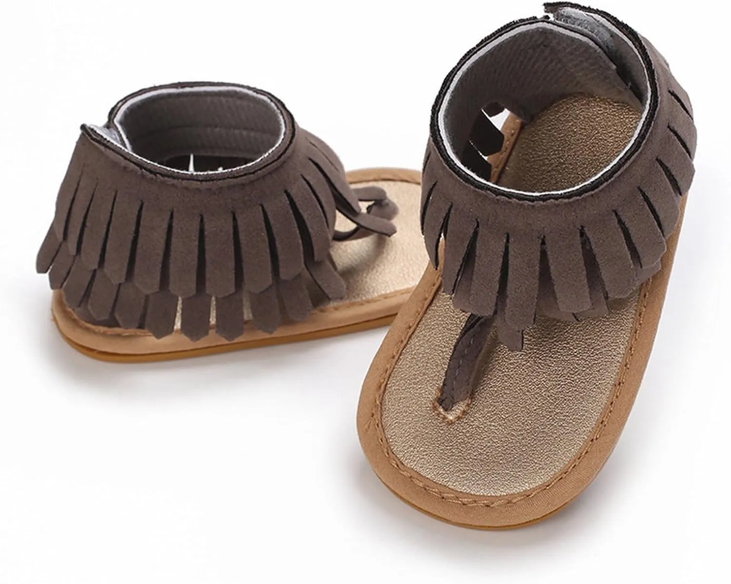 Girls Tassels Sandals Kids Open Toe Breathable Flip Flop Non-Slip Rubber Soft Sole Outdoor Shoes for Toddler Kids